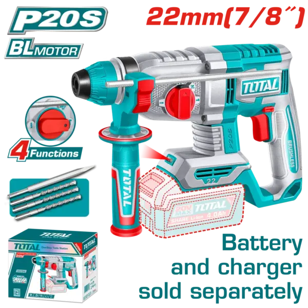 TOTAL 20V鋰電電鎚22mm-單主機(TRHLI21228)